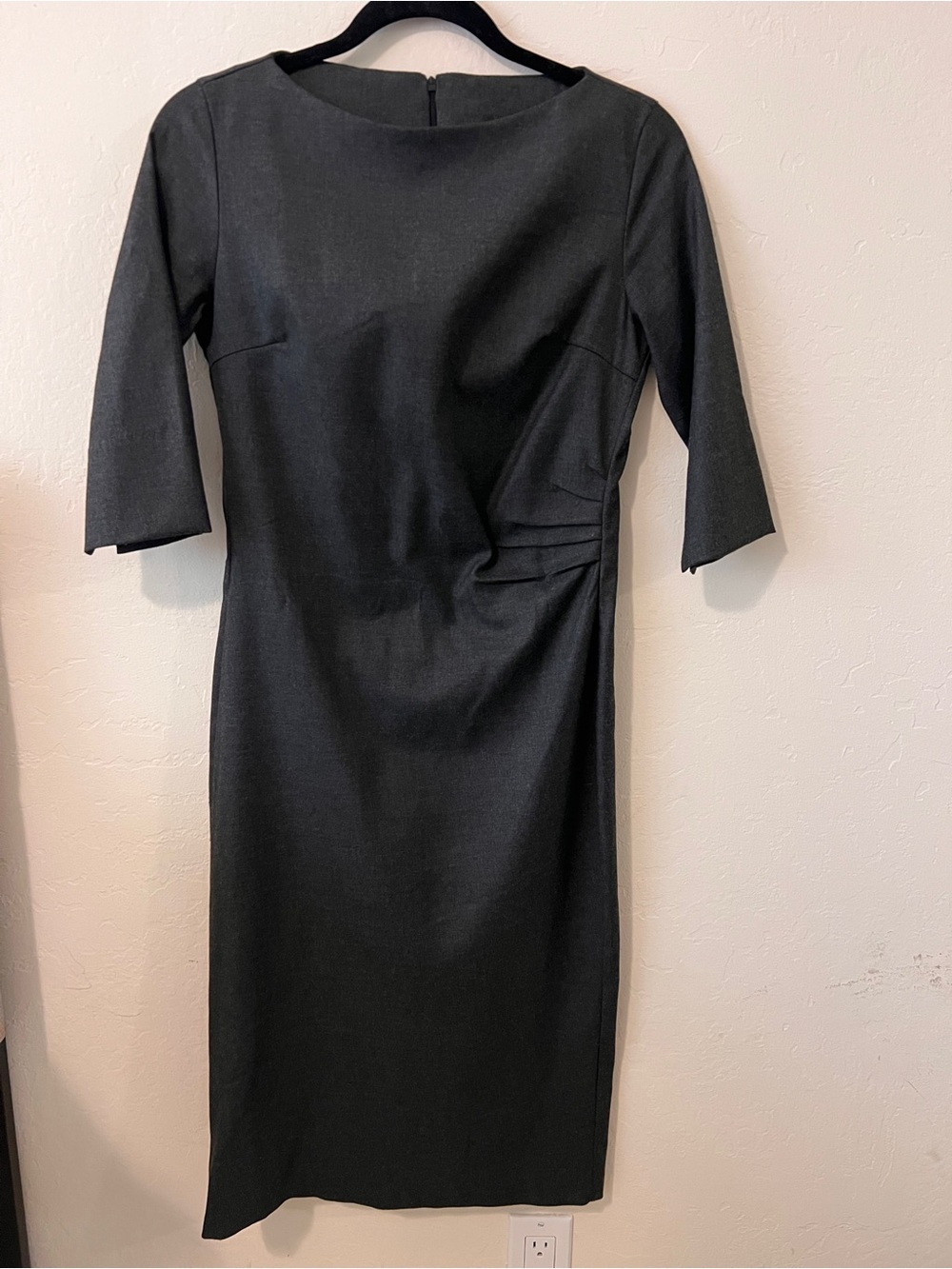 Classic Midi Sheath Dress with Three-Quarter Sleeves